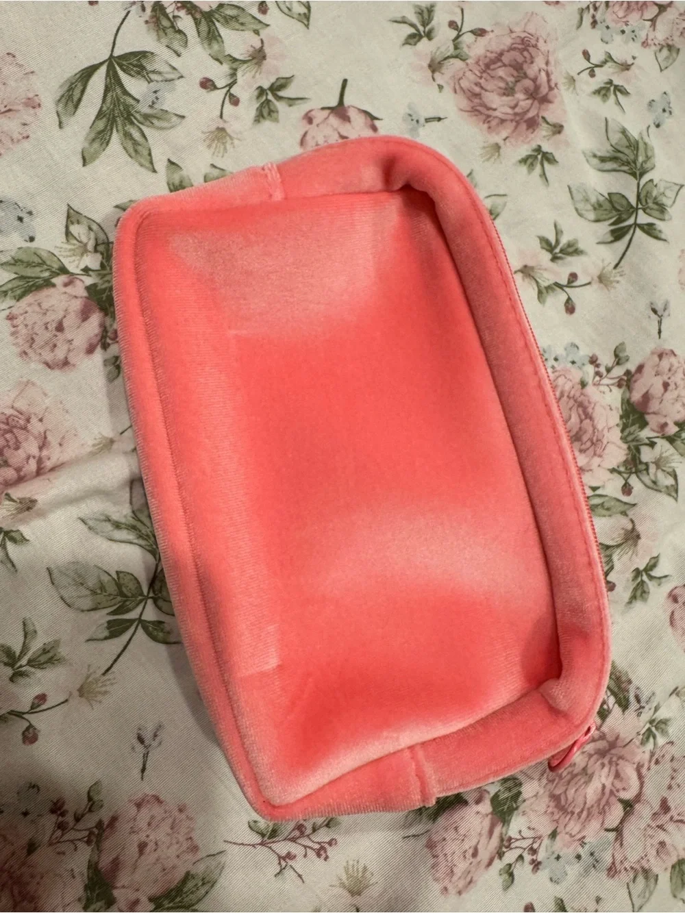 Valentino Pink Velvet Cosmetic Bag with V Logo